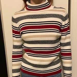 Striped turtleneck